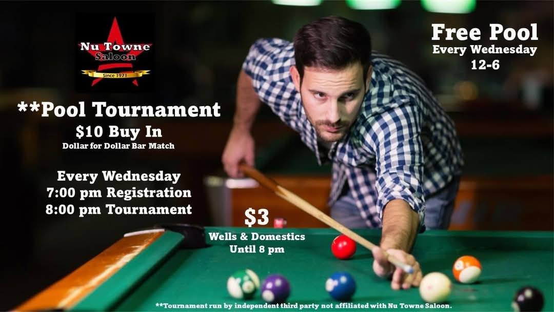 Nu Towne Saloon Pool Tournament poster